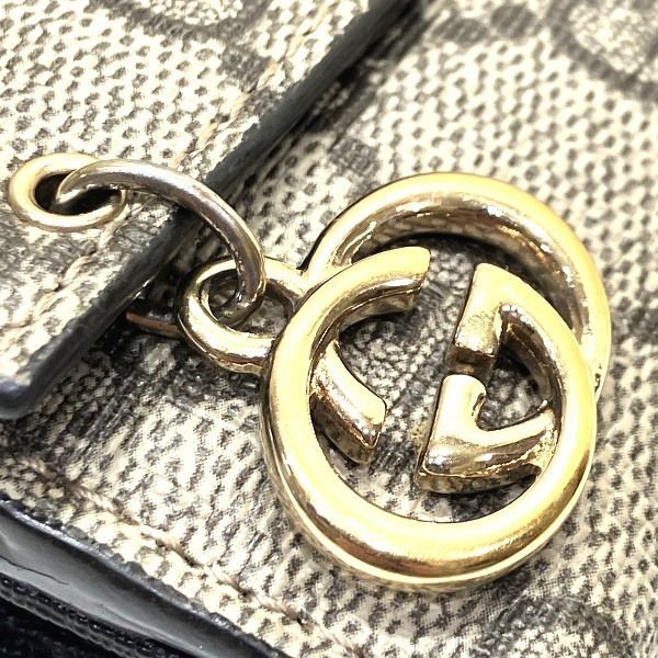 Gucci GG Supreme 212104 W-hook Long Wallet With Charm Trifold Women