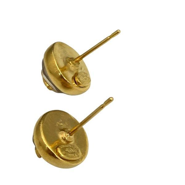 Chanel Gold X Clear 99p Coco Mark Round Brand Accessories Earrings Ladies