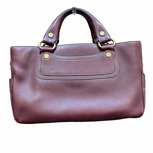 Celine Boogie Bag Burgundy Leather Bag Handbag Women