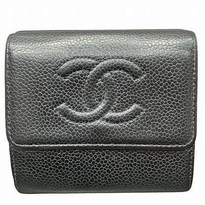 Chanel Coco Mark W Hook Trifold Wallet Women