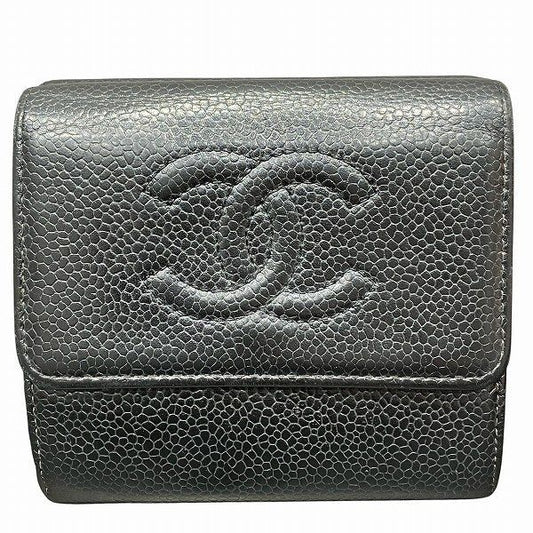 Chanel Coco Mark W Hook Trifold Wallet Women