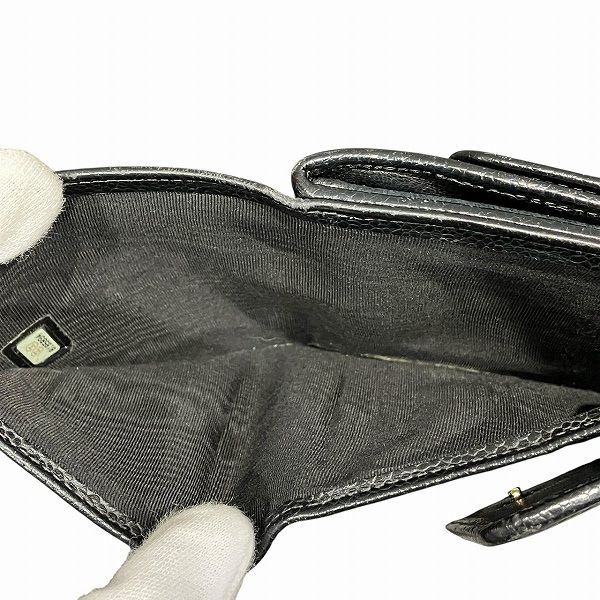 Chanel Coco Mark W Hook Trifold Wallet Women