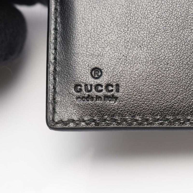 Gucci Bifold Wallet Blade 598252 Black Leather Blade Embroidery Bifold Wallet
