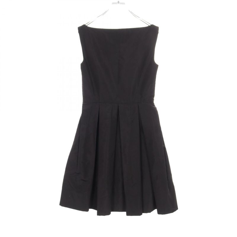 Prada Dress Box Pleated Black Silk Dress Women Used B