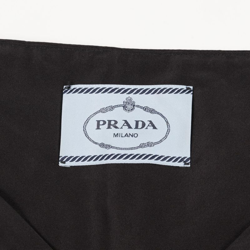 Prada Dress Box Pleated Black Silk Dress Women Used B