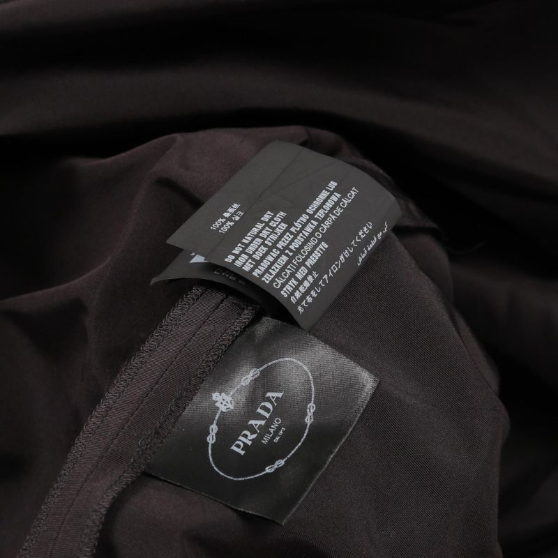 Prada Dress Box Pleated Black Silk Dress Women Used B