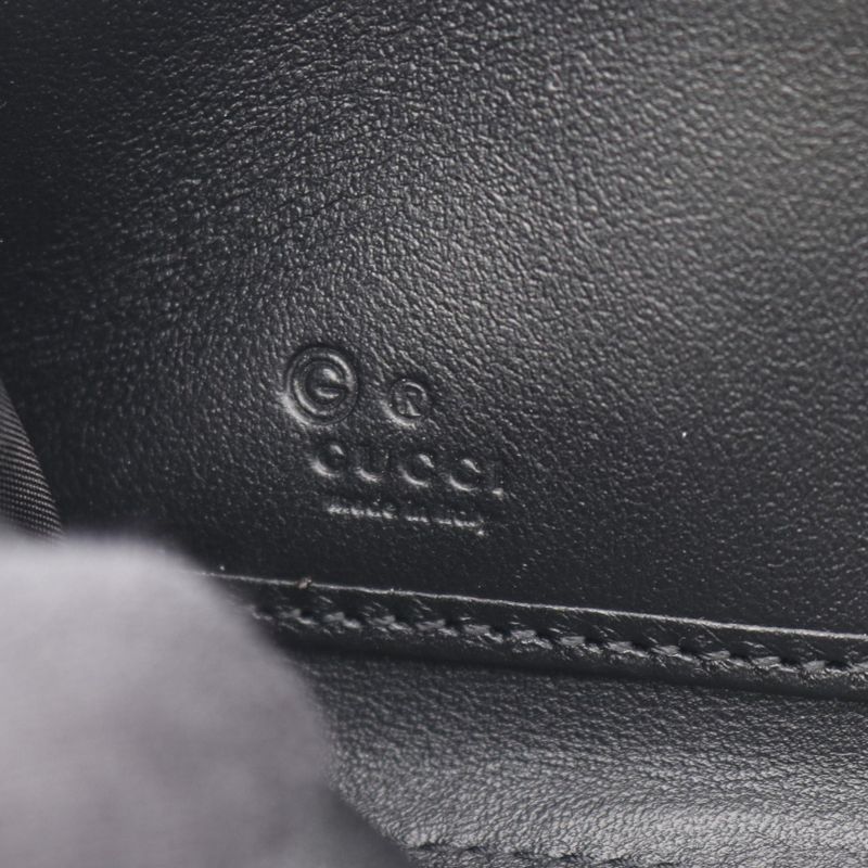 Gucci Round Long Wallet Micro Guccissima 544473 Black Leather Micro Guccissima