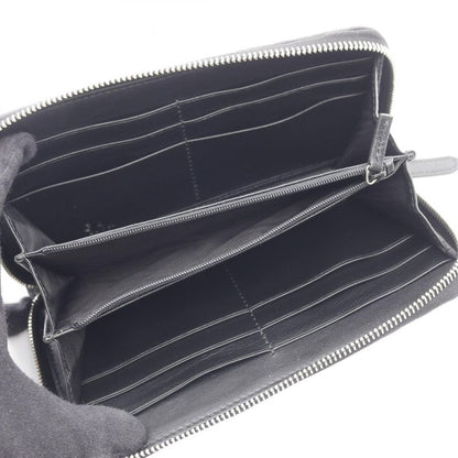 Gucci Round Long Wallet Micro Guccissima 544473 Black Leather Micro Guccissima