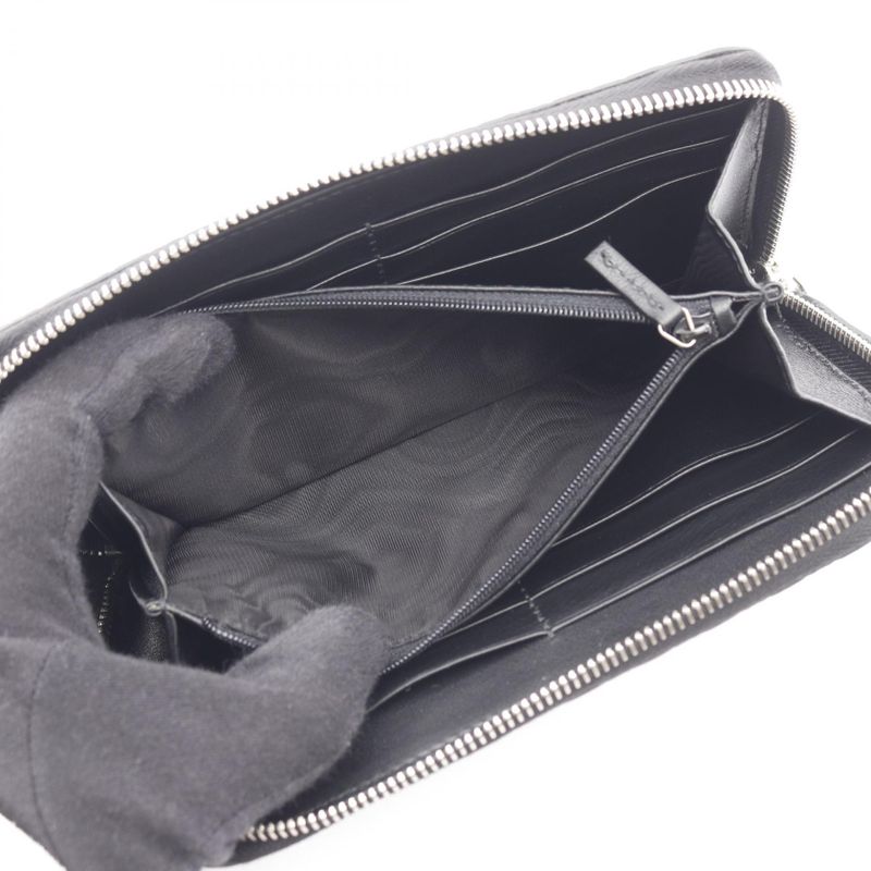 Gucci Round Long Wallet Micro Guccissima 544473 Black Leather Micro Guccissima