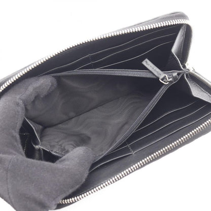 Gucci Round Long Wallet Micro Guccissima 544473 Black Leather Micro Guccissima