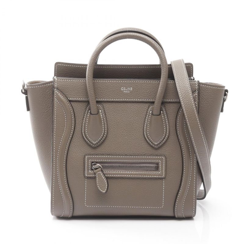 Celine Handbag Luggage Nano Shopper Gray Leather Luggage Nano Shopper Women