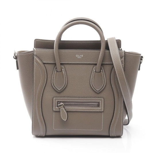Celine Handbag Luggage Nano Shopper Gray Leather Luggage Nano Shopper Women