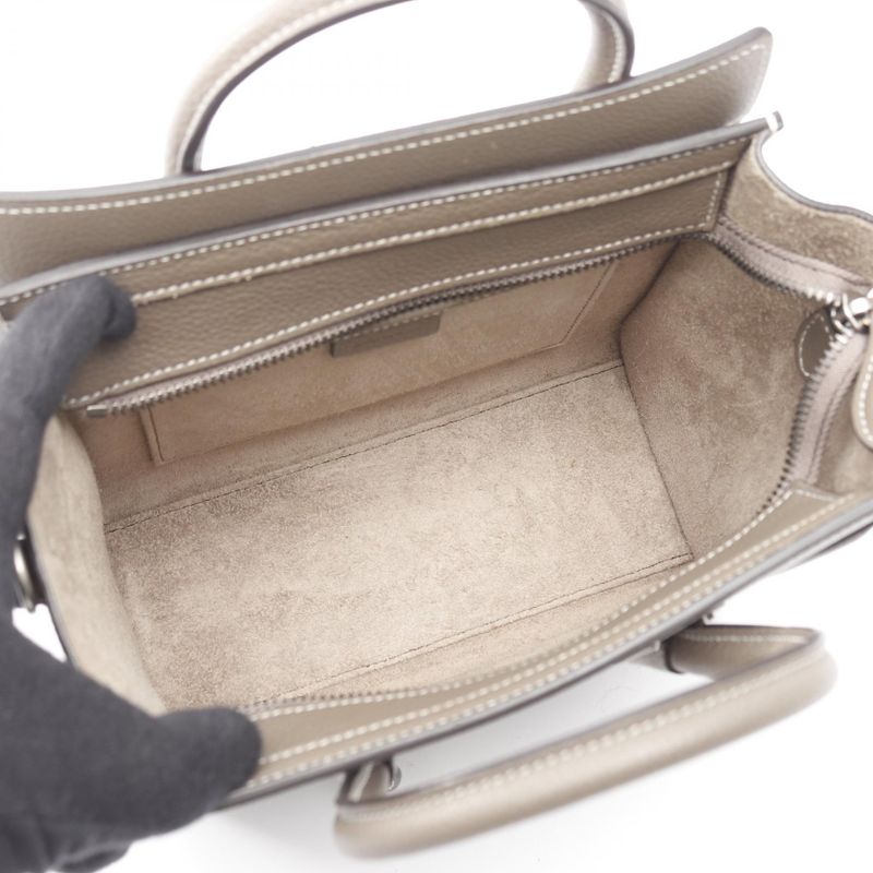 Celine Handbag Luggage Nano Shopper Gray Leather Luggage Nano Shopper Women