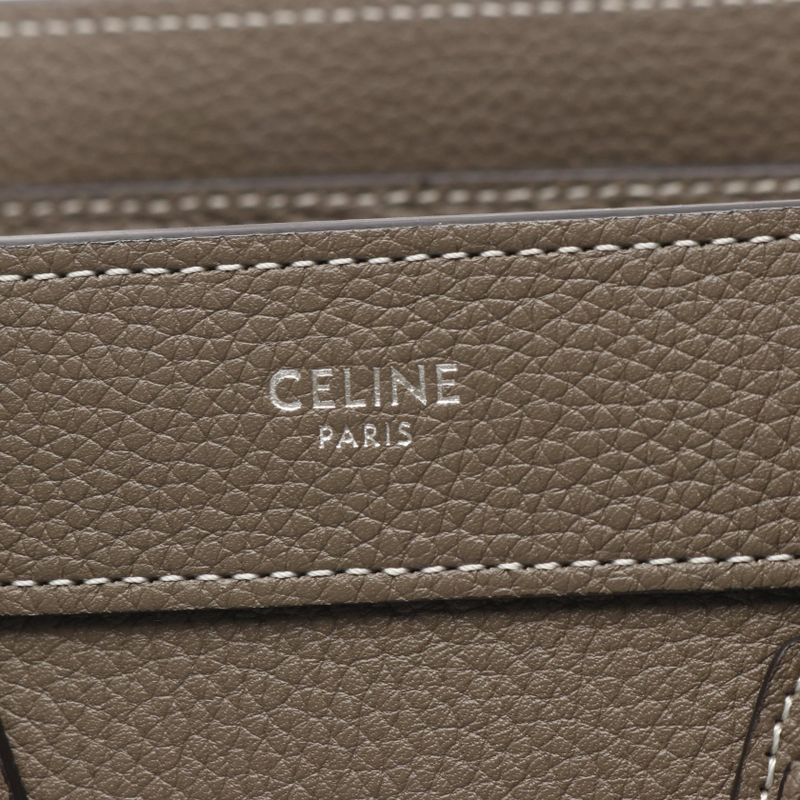 Celine Handbag Luggage Nano Shopper Gray Leather Luggage Nano Shopper Women