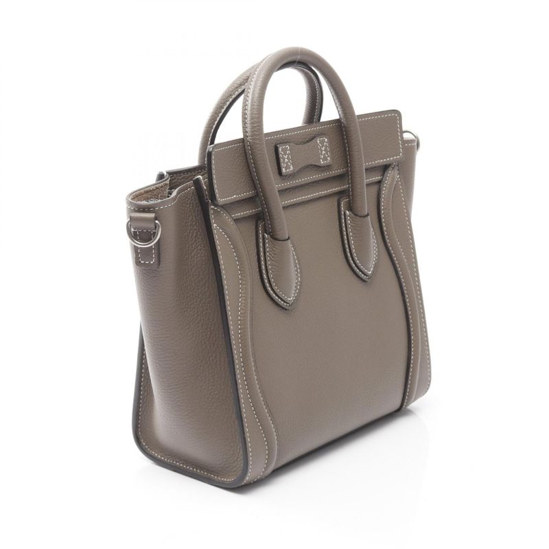 Celine Handbag Luggage Nano Shopper Gray Leather Luggage Nano Shopper Women