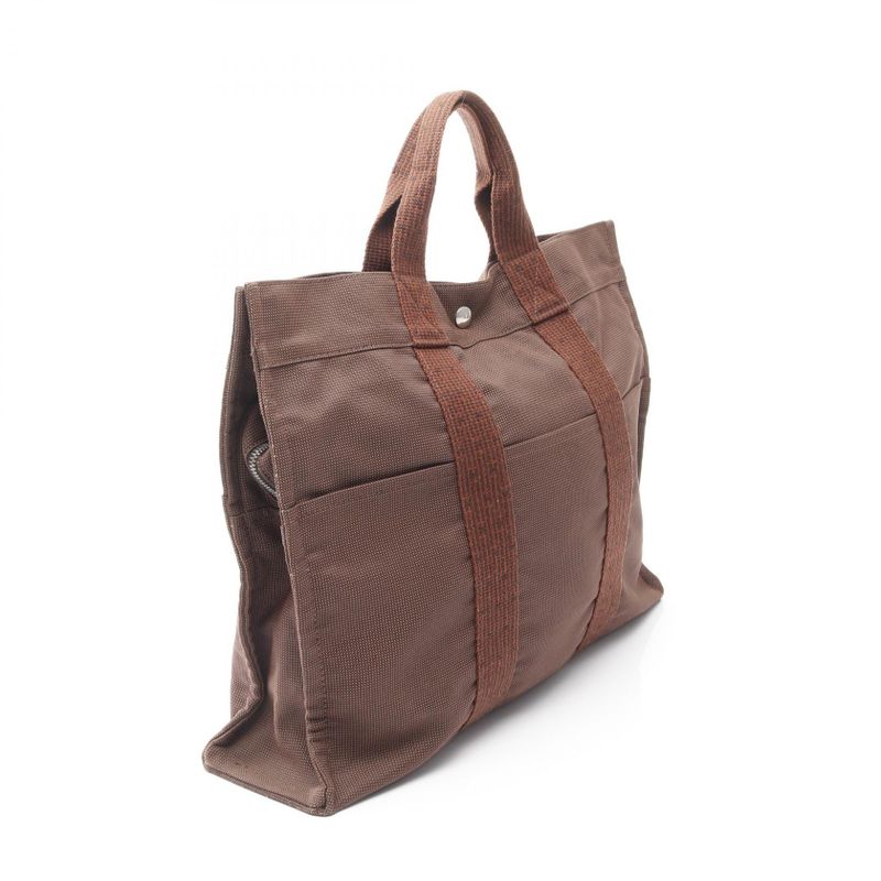 Hermes Tote Bag Her Line Herbag MM Brown Cotton Yale Line Tote MM Unisex Used B