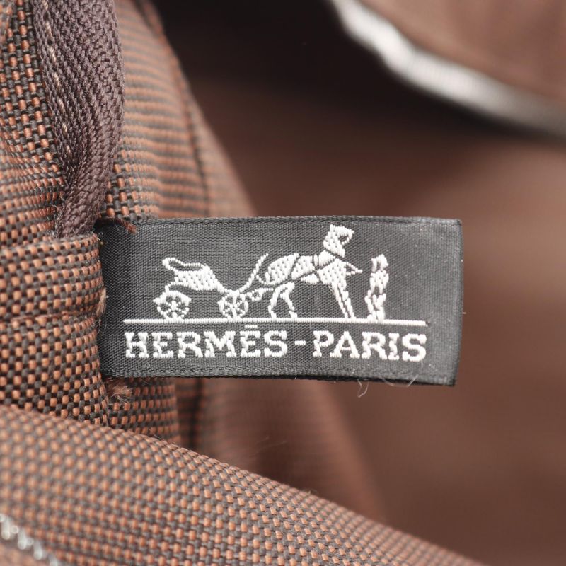 Hermes Tote Bag Her Line Herbag MM Brown Cotton Yale Line Tote MM Unisex Used B