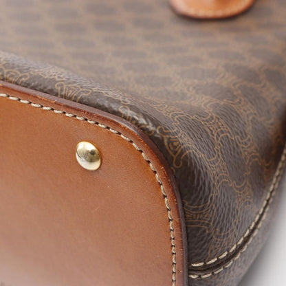 Celine Handbag Macadam Dark Brown/brown PVC Coated Canvas Leather Macadam 2way