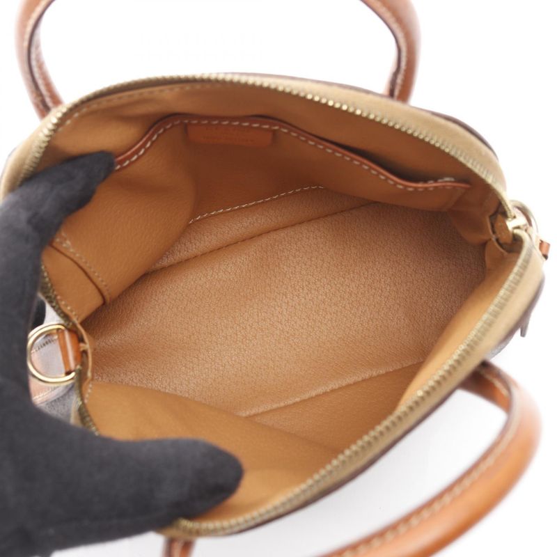 Celine Handbag Macadam Dark Brown/brown PVC Coated Canvas Leather Macadam 2way