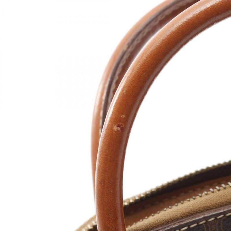 Celine Handbag Macadam Dark Brown/brown PVC Coated Canvas Leather Macadam 2way