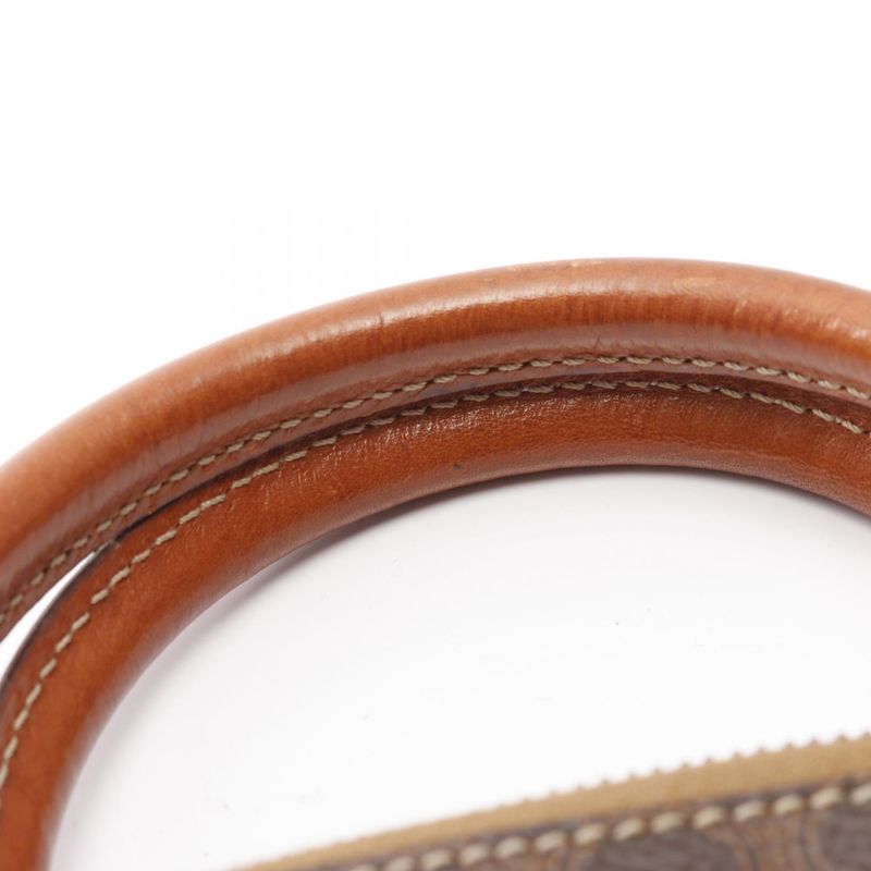 Celine Handbag Macadam Dark Brown/brown PVC Coated Canvas Leather Macadam 2way