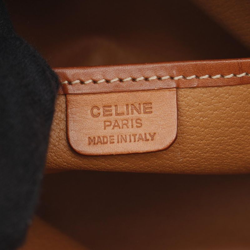 Celine Handbag Macadam Dark Brown/brown PVC Coated Canvas Leather Macadam 2way