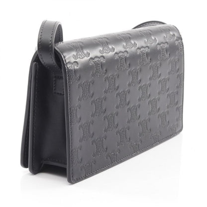 Celine Shoulder Bag Triomphe Horizontal Sleeve 10k773fqd Black Leather Triomphe