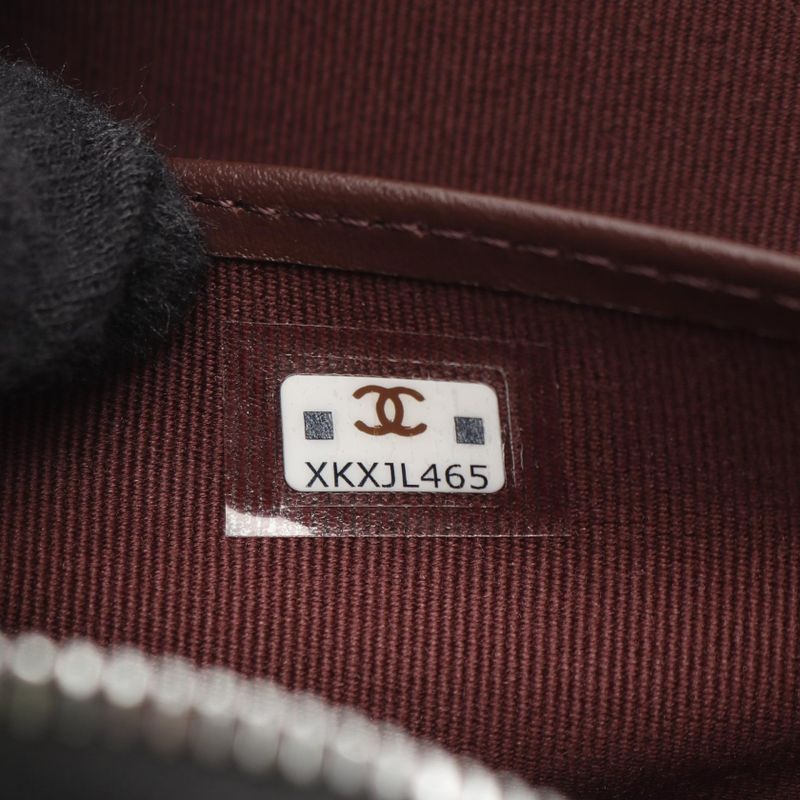 Chanel Round Long Wallet Classic Long Zip Wallet Matelasse Ap0242 Black Calf