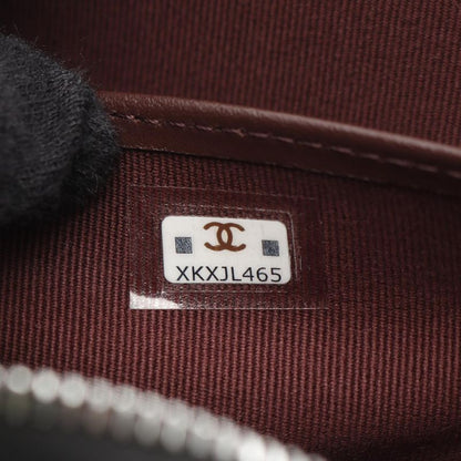 Chanel Round Long Wallet Classic Long Zip Wallet Matelasse Ap0242 Black Calf