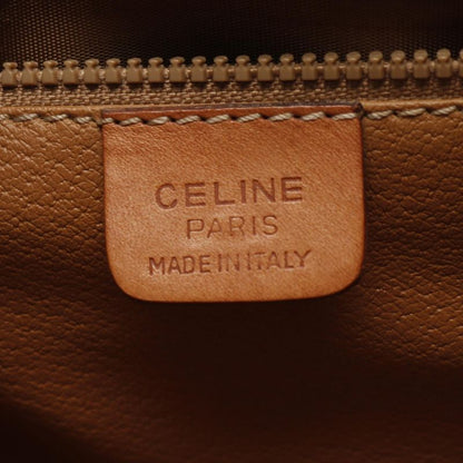 Celine Shoulder Bag Macadam Dark Brown/brown PVC Coated Canvas Leather Macadam