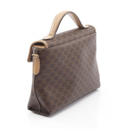Celine Handbag Macadam Dark Brown/natural PVC Coated Canvas Leather Macadam