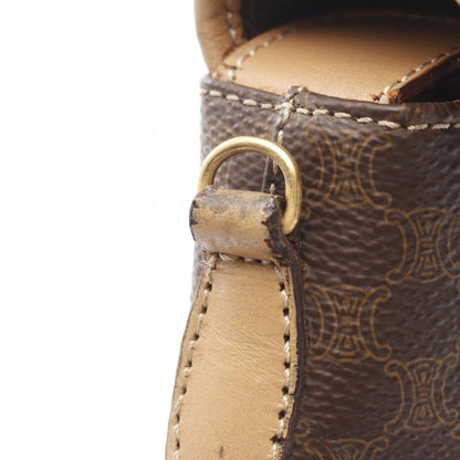 Celine Handbag Macadam Dark Brown/natural PVC Coated Canvas Leather Macadam