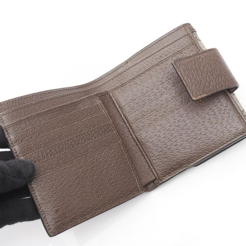 Gucci W Hook Wallet Ophidia GG French Flap Wallet Sherry Line 523173 Beige/brown