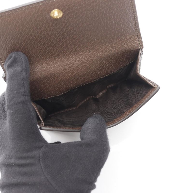 Gucci W Hook Wallet Ophidia GG French Flap Wallet Sherry Line 523173 Beige/brown