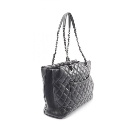Chanel Tote Bag Matelasse A93925 Black Calf Leather Matelasse Chain Tote Women