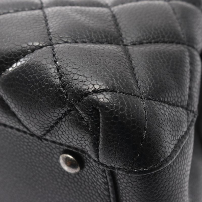 Chanel Tote Bag Matelasse A93925 Black Calf Leather Matelasse Chain Tote Women