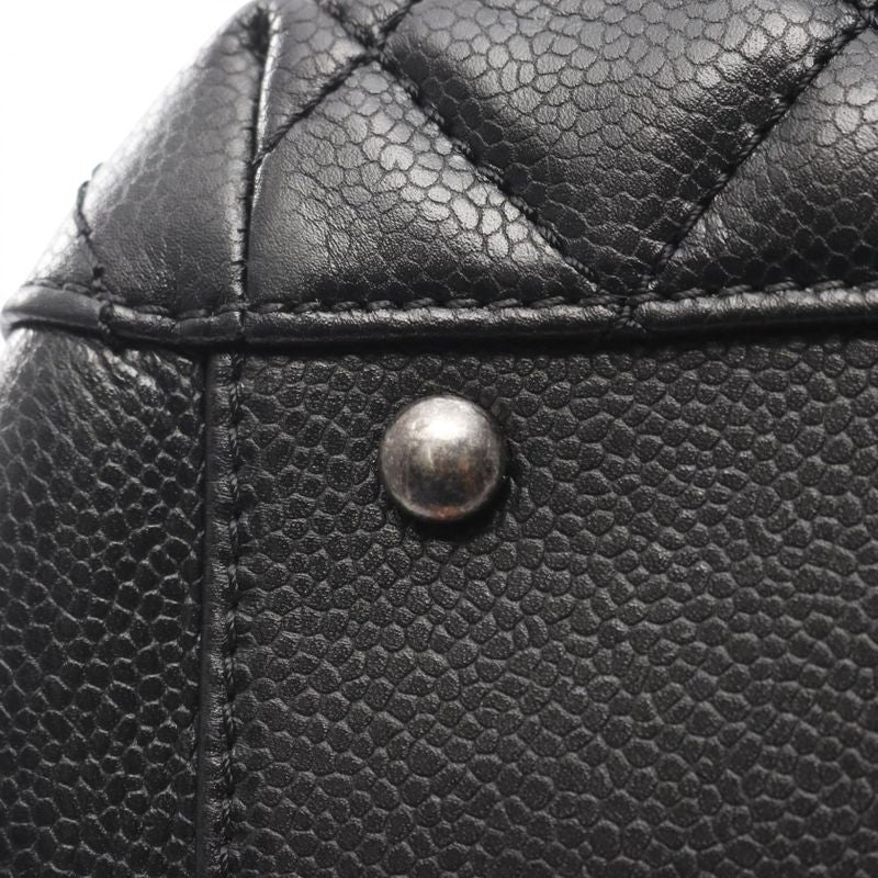 Chanel Tote Bag Matelasse A93925 Black Calf Leather Matelasse Chain Tote Women