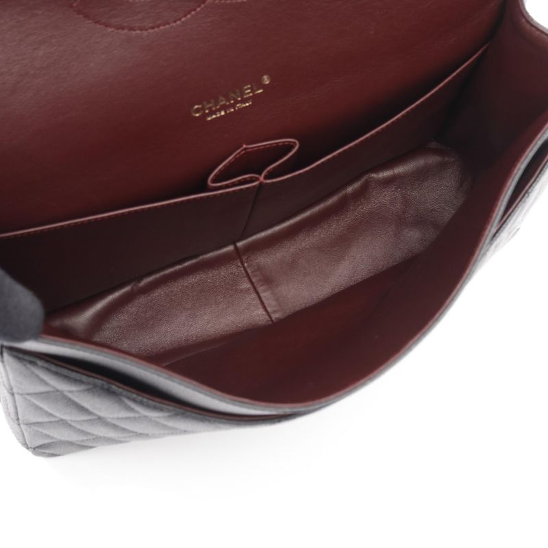 Chanel Shoulder Bag Matelasse 34 Classic Maxi W Flap A58601 Black Calf Leather