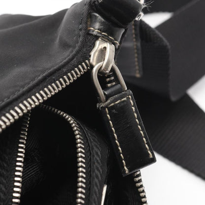 Prada Shoulder Bag Tessuto Light Bt0332 Black Nylon Leather Triangle Logo