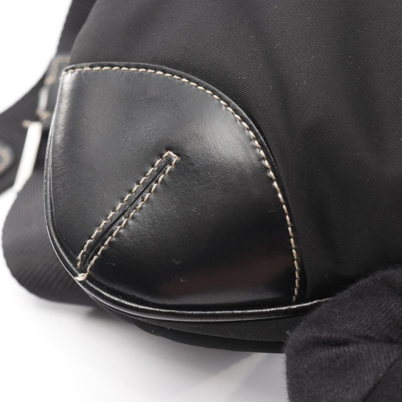 Prada Shoulder Bag Tessuto Light Bt0332 Black Nylon Leather Triangle Logo
