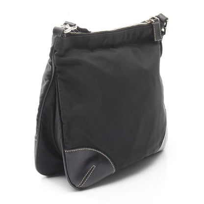 Prada Shoulder Bag Tessuto Light Bt0332 Black Nylon Leather Triangle Logo