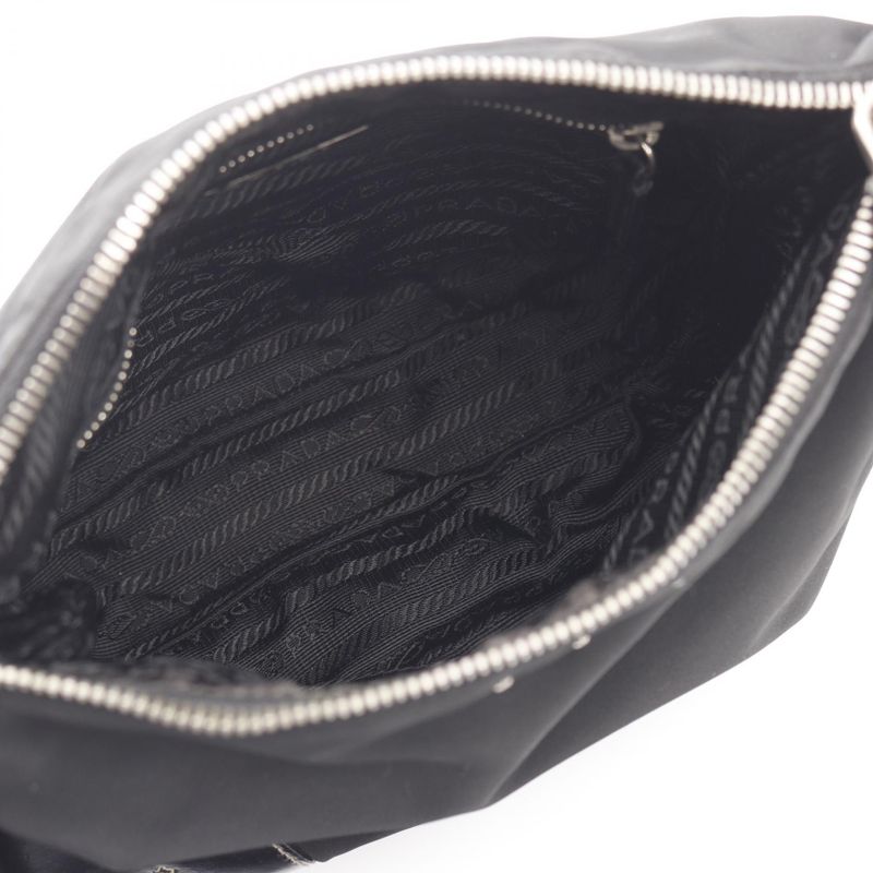 Prada Shoulder Bag Tessuto Light Bt0332 Black Nylon Leather Triangle Logo