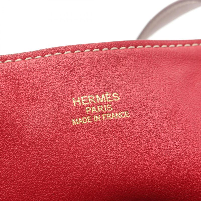 Hermes Tote Bag Double Sens 28 Rouge Ash/rouge Cazac Leather Double Sens 28