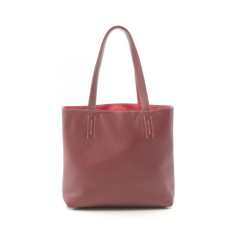 Hermes Tote Bag Double Sens 28 Rouge Ash/rouge Cazac Leather Double Sens 28
