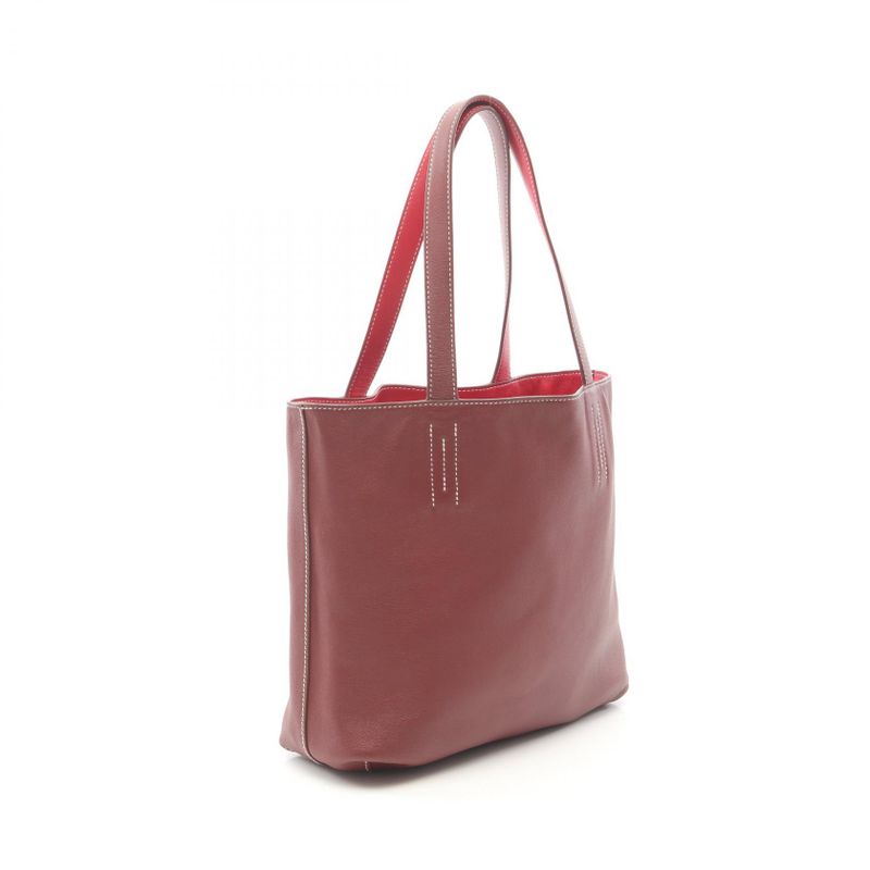 Hermes Tote Bag Double Sens 28 Rouge Ash/rouge Cazac Leather Double Sens 28