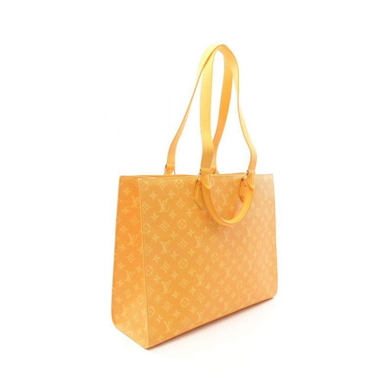 Louis Vuitton Tote Bag Sac Pla 24H M12683 Yellow PVC Coated Canvas Leather Sac