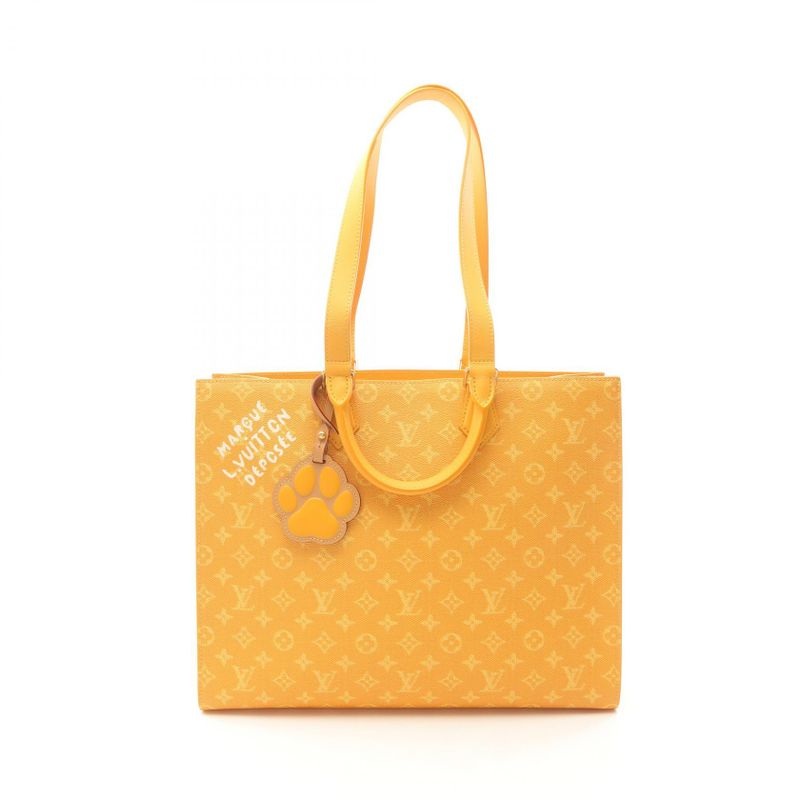Louis Vuitton Tote Bag Sac Pla 24H M12683 Yellow PVC Coated Canvas Leather Sac
