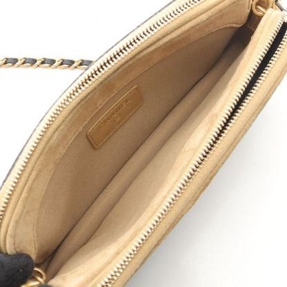 Chanel Shoulder Bag Matelasse Phone Case Ap4743 Black/camel Lambskin Suede