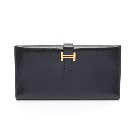 Hermes Bifold Long Wallet Bearn Souffle Black Calf Bearn Bifold Long Wallet