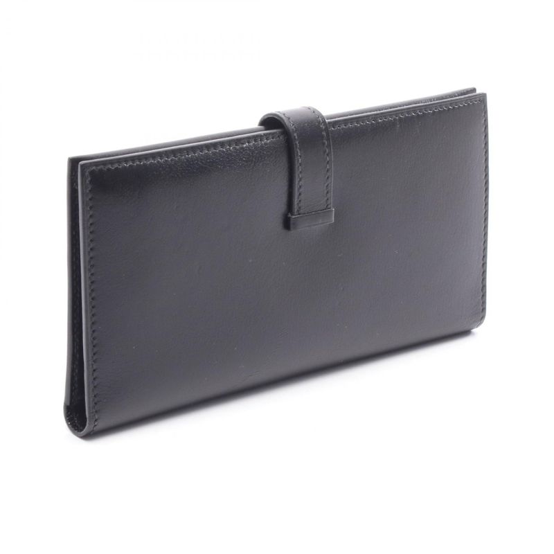 Hermes Bifold Long Wallet Bearn Souffle Black Calf Bearn Bifold Long Wallet